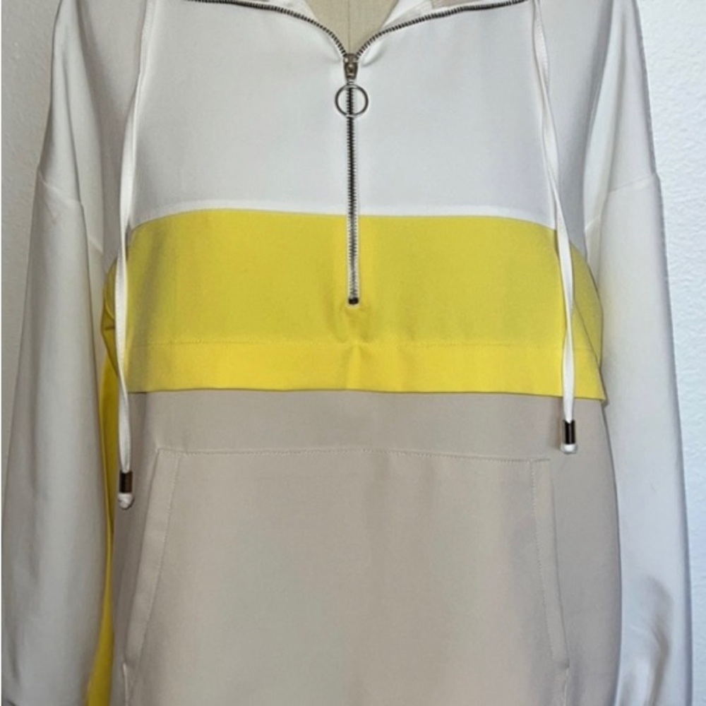 Zara Colorblock Half-Zip Hoodie-size large